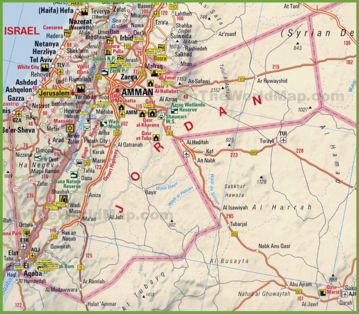 mapa Jordan errepidea