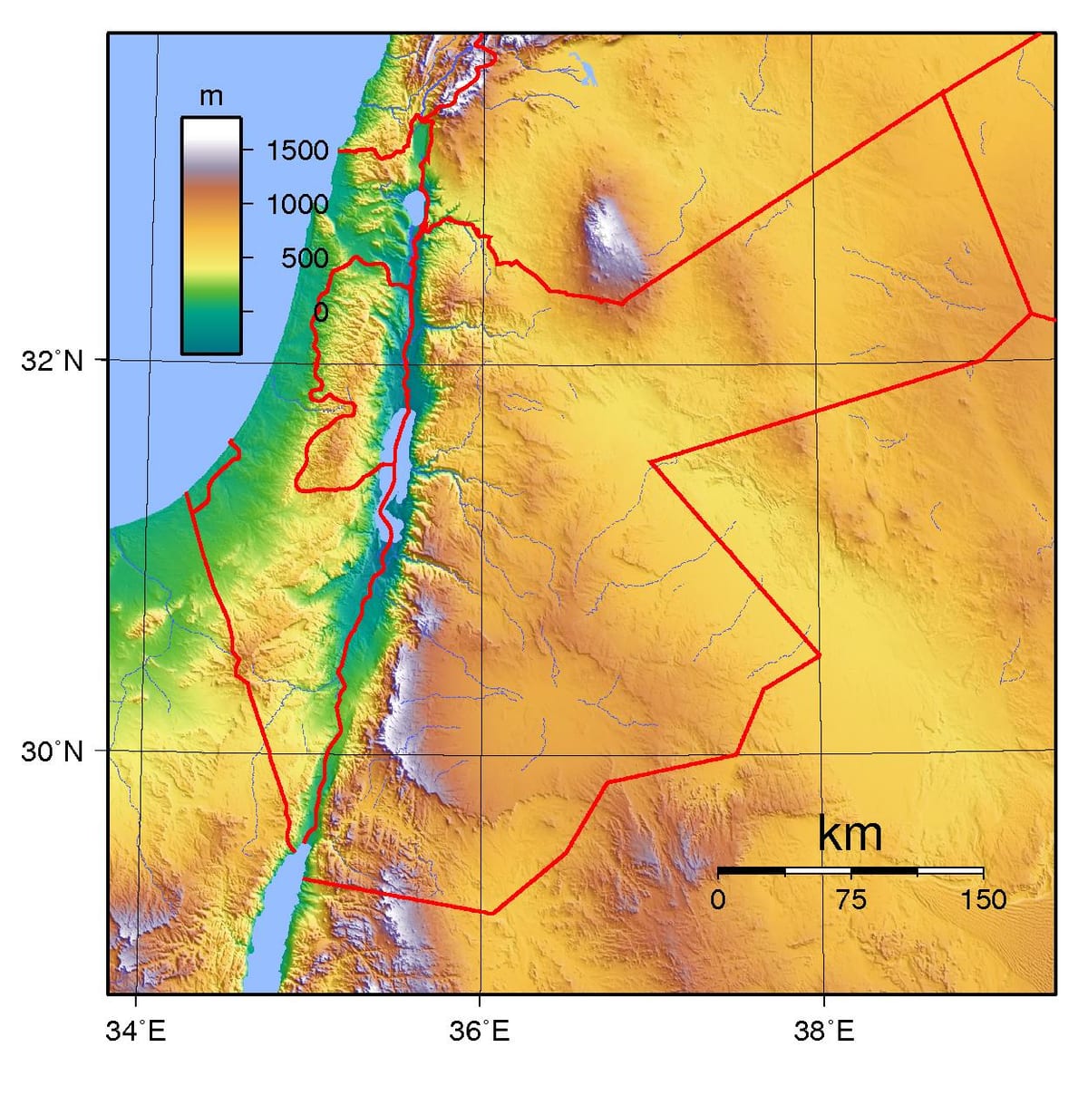 mapa Jordan kota