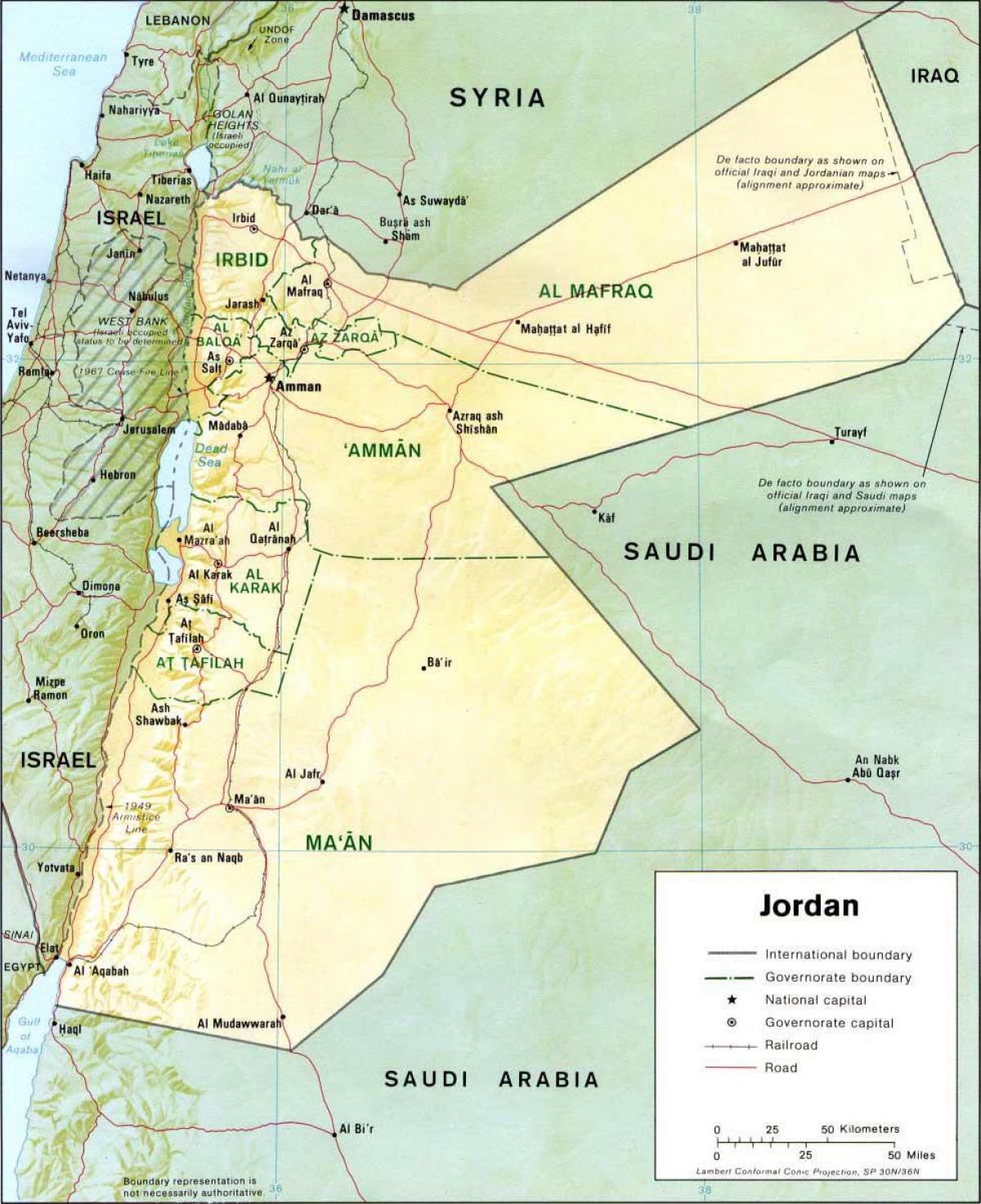 mapa zehatza Jordan