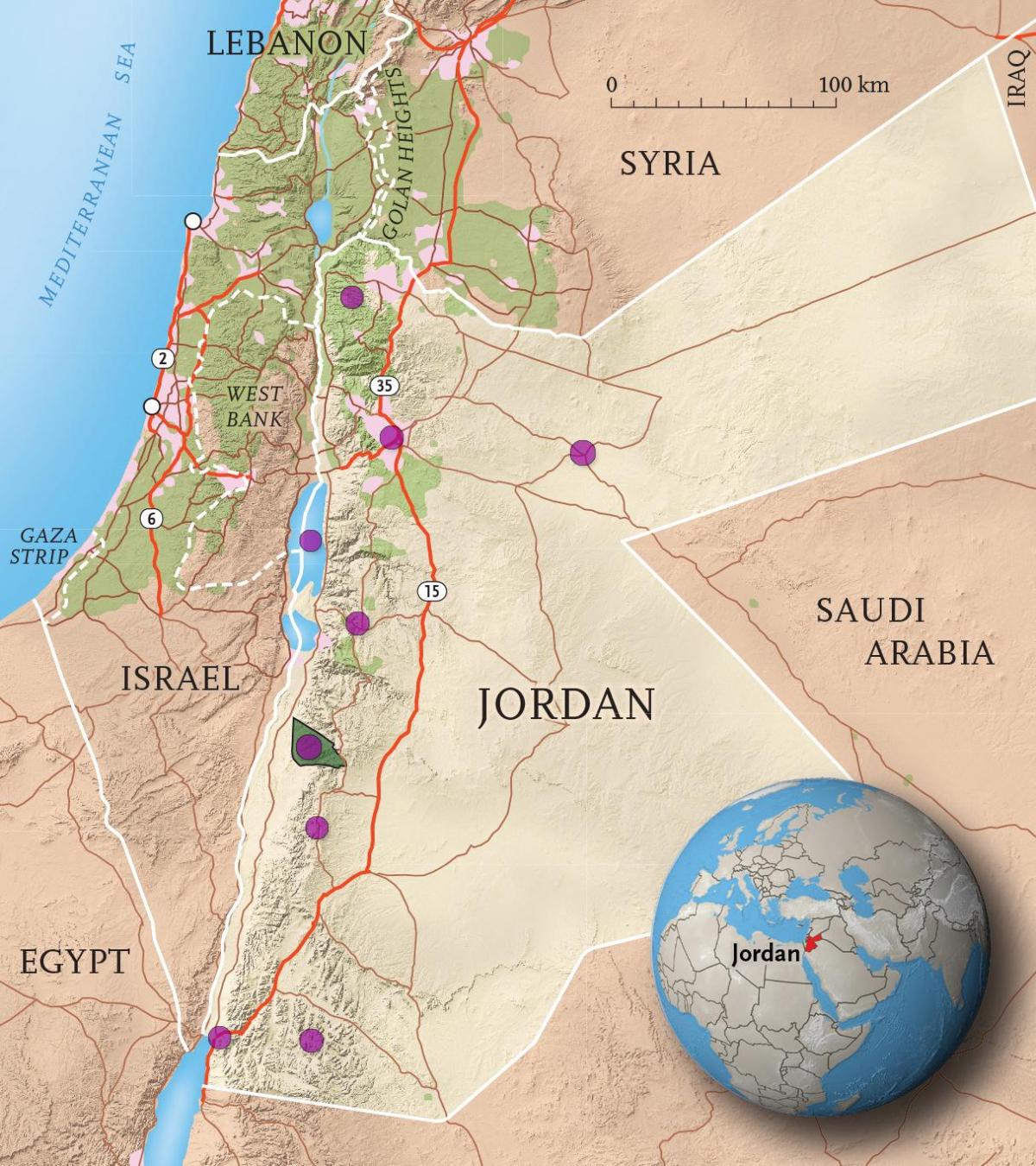 erresuma Jordan mapa