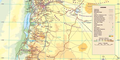 Mapa fisikoa mapa Jordan