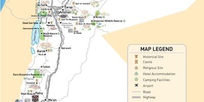 Mapa Jordan aireportuetan