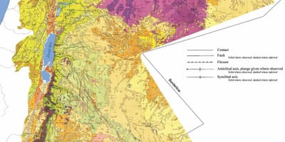 Mapa Jordan geologia