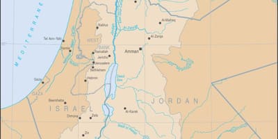 Mapa Jordan ibaia munduarekin