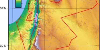 Mapa Jordan topografikoak